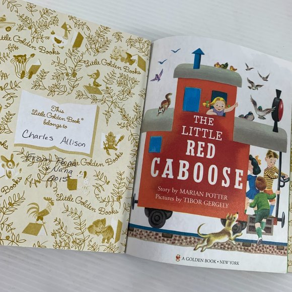 Little Golden Book The Little Red Caboose Ephemera Junk Journal Train - Picture 3 of 4